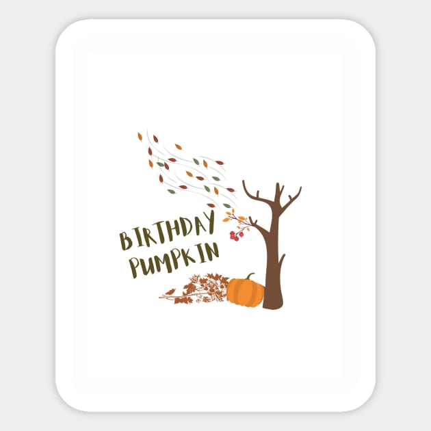 Birthday pumpkin Sticker by Foxydream